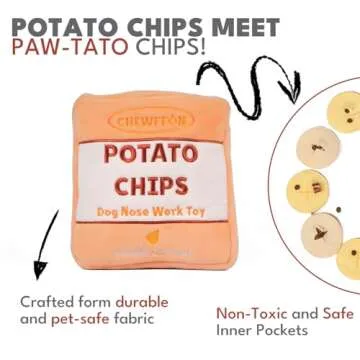 CHEWFFON Dog Enrichment Puzzle Toys, Interactive Snuffle Crinkle Treat Toy for Boredom and Mental Stimulating, Nose Work Potato Chips Dog Toy for Small, Medium and Large Dogs