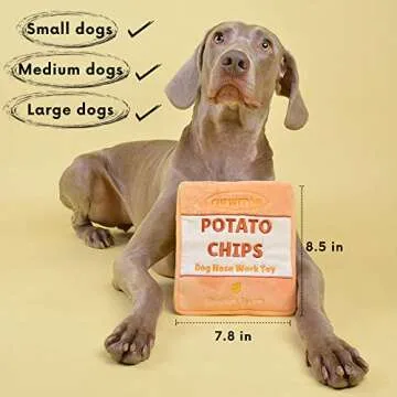 CHEWFFON Dog Enrichment Puzzle Toys, Interactive Snuffle Crinkle Treat Toy for Boredom and Mental Stimulating, Nose Work Potato Chips Dog Toy for Small, Medium and Large Dogs