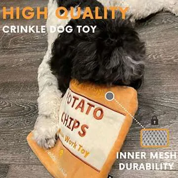 CHEWFFON Dog Enrichment Puzzle Toys, Interactive Snuffle Crinkle Treat Toy for Boredom and Mental Stimulating, Nose Work Potato Chips Dog Toy for Small, Medium and Large Dogs