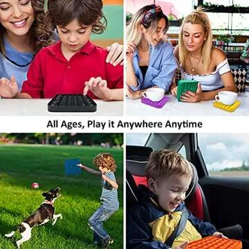 Push and Pop Bubble Fidget Sensory Toy, a Loud Side and a Quiet Side to Pop, Autism ADHD Special Needs Stress Reliever Silicone Squeeze Toy, a Great Way to Relax and Keep Kids Adults Busy, Black