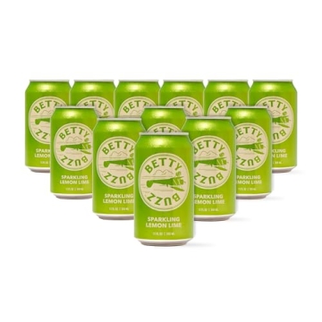 Betty Buzz Sparkling Lemon Lime - Premium Natural Soda by Blake Lively (12 Pack)