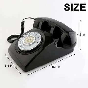 Classic Rotary Dial Desk Phone - 1960s Vintage Style