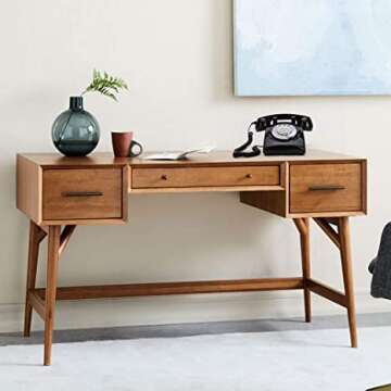 Classic Rotary Dial Desk Phone - 1960s Vintage Style