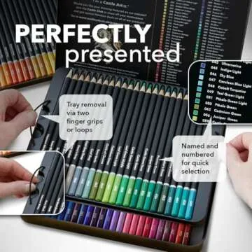 Castle Art Supplies 72 Colored Pencils Set | Quality Soft Core Colored Leads for Adult Artists, Prof...