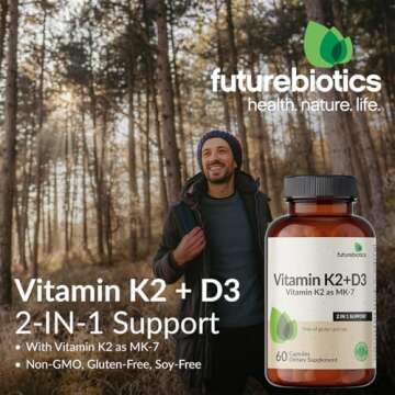 Futurebiotics K2 MK7 with D3 Supplement - 120 Veg Capsules