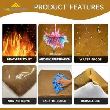 SANSHARE 2 Pcs Reusable Teflon Heat Press Platen Covers 15x15 Inch for Heat Press Machine Platen Wrap - Protector for Sublimation - Heat Resistant, Ink Resistant