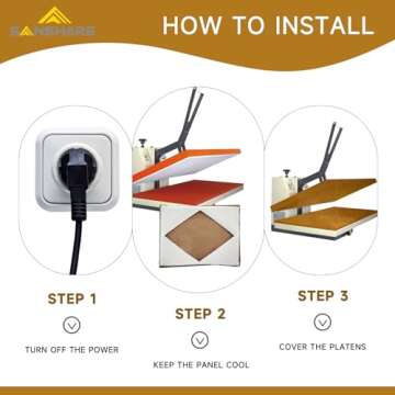 SANSHARE 2 Pcs Reusable Teflon Heat Press Platen Covers 15x15 Inch for Heat Press Machine Platen Wrap - Protector for Sublimation - Heat Resistant, Ink Resistant