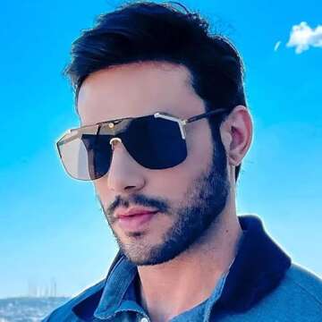 FEISEDY Classic Siamese One Piece Oversized Sunglasses Nice Rimless Stylish Retro Design for Women Men B2634