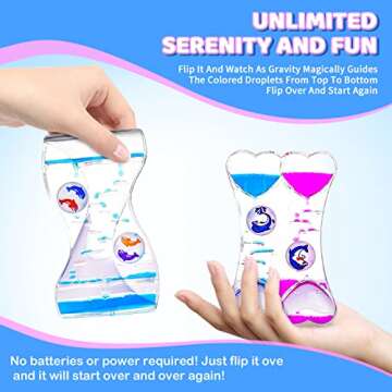 Dr.Kbder Liquid Motion Bubbler Timer Autism Sensory Fidget Toys for Kids Adults Toddlers, Calm Down Supplies Office Sensory Desk Toys for Autistic Children 3-4 5-7 8-12 Relaxed Anxiety, Idea girl Gift