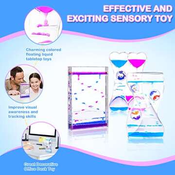 Dr.Kbder Liquid Motion Bubbler Timer Autism Sensory Fidget Toys for Kids Adults Toddlers, Calm Down Supplies Office Sensory Desk Toys for Autistic Children 3-4 5-7 8-12 Relaxed Anxiety, Idea girl Gift