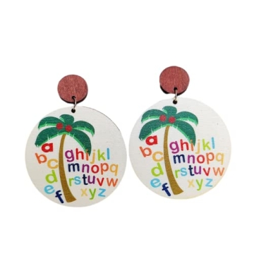 Unique Teacher Earrings Wooden School Teaching Handmade Stationery Pencil Book Earrings Cute Back-to...