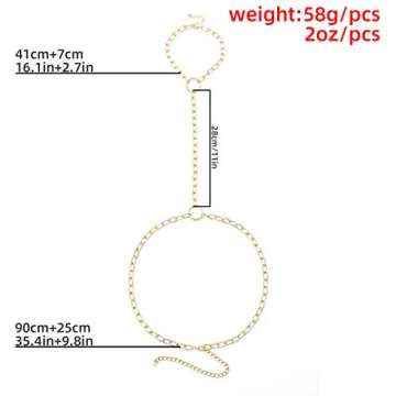 Punk Body Harness for Women Sexy Bra Body Chain Statement Necklace Metal Waist Belly Chain Belt Beach Accessories (Gold)