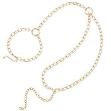 Punk Body Harness for Women Sexy Bra Body Chain Statement Necklace Metal Waist Belly Chain Belt Beach Accessories (Gold)