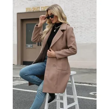 Stylish Women's Camel Mid-Long Winter Coat