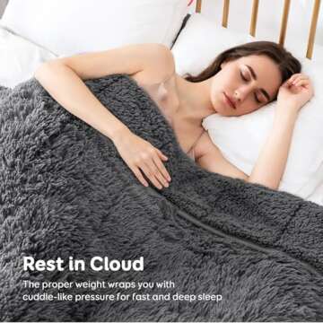 Sivio Weighted Blanket for Adults, 15 Pounds Plush Shaggy Heavy Blanket Reversible, Super Soft Cozy ...