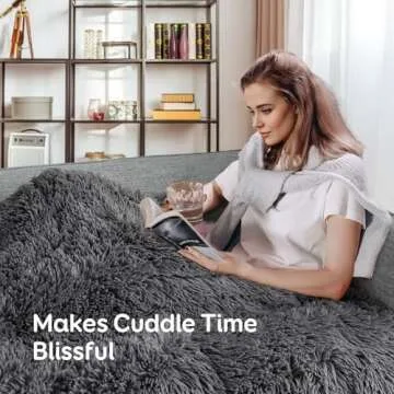 Sivio Weighted Blanket for Adults, 15 Pounds Plush Shaggy Heavy Blanket Reversible, Super Soft Cozy Sherpa Weighted Blanket Full Size for Men Women Deep Sleep and Calm, 48"x72", Grey