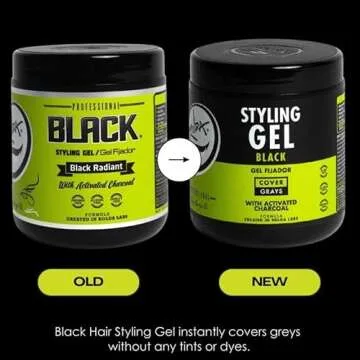 Rolda Black Styling Hair Gel - Medium To Strong Hold With Medium Shine For a Wet Slicked Back Look W...