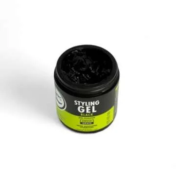 Rolda Black Styling Hair Gel - Medium To Strong Hold With Medium Shine For a Wet Slicked Back Look With All Day Hold - Activated Black Charcoal Covers Grey Hair Instantly 17.6oz