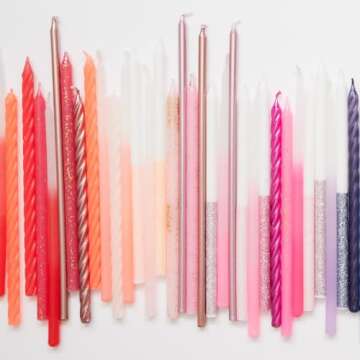 Meri Meri Glitter Birthday Candles (Pack of 24), 5.75" Tall, Unscented Meri Meri Candles