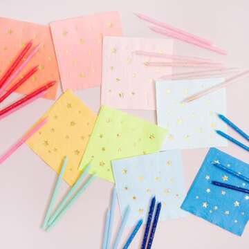 Meri Meri Glitter Birthday Candles (Pack of 24), 5.75" Tall, Unscented Meri Meri Candles