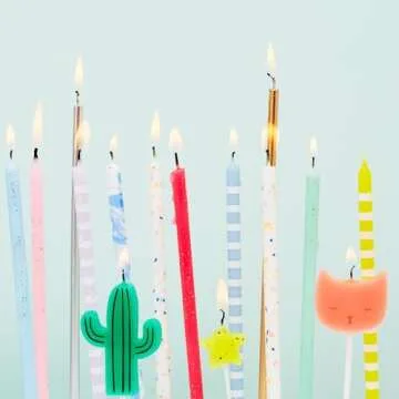 Meri Meri Glitter Birthday Candles (Pack of 24), 5.75" Tall, Unscented Meri Meri Candles