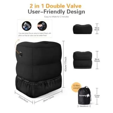Sunany Adjustable Inflatable Travel Foot Rest Pillow