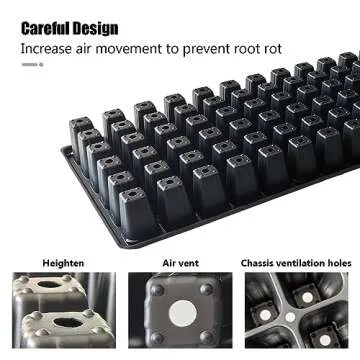 RooTrimmer Deep 72 Cell Seedling Trays, Thick Durable 72 Cell Plug Tray Big Cell Seed Trays for 1020 Flat Trays Germination (10-Pack, 21.25"×11", 2.36" Height, High)