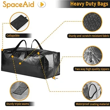 SpaceAid Heavy Duty Moving Bags with Backpack Straps and Storage Totes