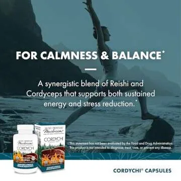Host Defense CordyChi Capsules - Energy & Immune Support Supplement - Cordyceps & Reishi Mushroom Supplement for Relaxation & Respiratory Support - Aids Against Tiredness - 120 Capsules (60 Servings)*