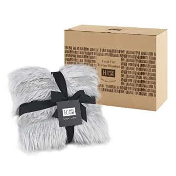 Hyde Lane Faux Fur Throw Blanket - Luxury Home Accessory