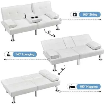 Yaheetech Convertible Sofa Bed Modern Adjustable Couch