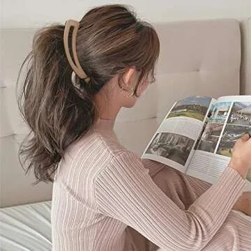 Velscrun 7 pcs Banana Clips Hair for Thick Hair, Strong Hold Ponytail 4" Large Matte Banana Clips for Women and Girls for Fine Hair Curly Hair Accessories