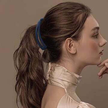 Velscrun 7 pcs Banana Clips Hair for Thick Hair, Strong Hold Ponytail 4" Large Matte Banana Clips for Women and Girls for Fine Hair Curly Hair Accessories