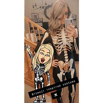 Idgreatim Girls 3D Gold Skeleton Halloween Bodysuit