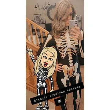 Idgreatim Girls 3D Gold Skeleton Halloween Bodysuit