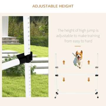 PawHut Dog Agility Training Kit - Adjustable Jumps & Bag