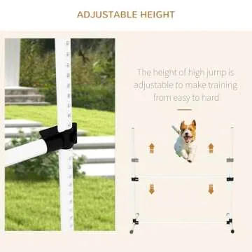 PawHut Dog Agility Training Kit - Adjustable Jumps & Bag