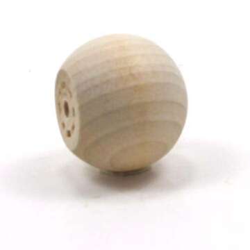 Mylittlewoodshop - Pkg of 50 - Ball with Flat Bottom - 3/4 inches in Diameter with 1/2 inch Flat Unfinished Wood(WW-KBB075-50)