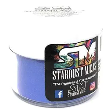 Stardust Micas Pigment Powder Cosmetic Grade Colorant for Makeup, Soap Making, Epoxy Resin, DIY Crafting Projects, Bright True Colors Stable Mica Batch Consistency (10 Gram Jar, Blue Ice)