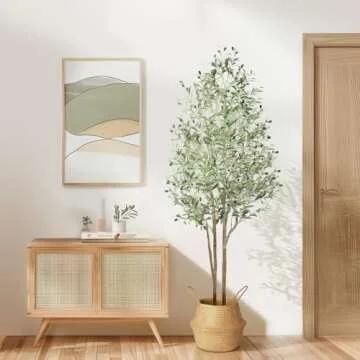 Alupssuc 6ft Faux Olive Tree Indoor Decor