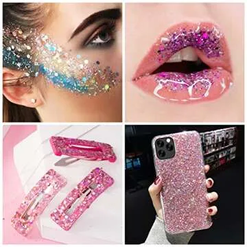 24 Colors Glow in The Dark Glitter, PAGOW High Luminous Iridescent Chunky Glitter Gel, Resin Non Self-Adhesive UV Black Light Glitter for Eyeshadow, Face, Body, Halloween Makeup