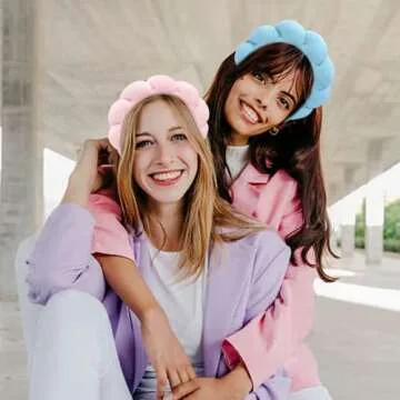 WQQ Women Spa Headband, Mimi and Co Spa Headband for Women, Sponge and Terry Towel Cloth Fabric Hair Band for Face Washing, Makeup Removal, Shower, Skincare, Black, One size