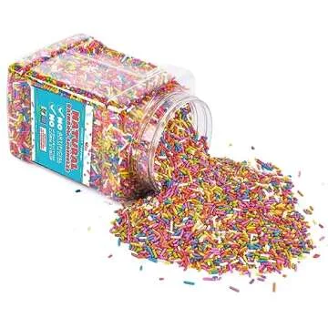 Dye Free Sprinkles - 2.2 Pounds - Rainbow Sprinkles for Ice Cream - Vegan, No Artificial Dyes - Bulk Sprinkles - Non-GMO Cupcake Sprinkles