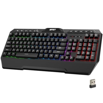 NPET K32 Wireless Gaming Keyboard with RGB Backlighting
