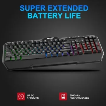 NPET K32 Wireless Gaming Keyboard with RGB Backlighting