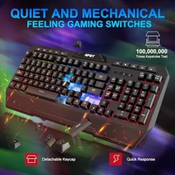 NPET K32 Wireless Gaming Keyboard with RGB Backlighting
