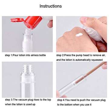 Wresty 12 Pcs Vacuum Lotion Bottles Plastic Empty Airless Pump Bottles Travel DIY Cosmetic Cream Pump Bottles Makeup Foundation Toiletries Liquid Vacuum Container (5ml)