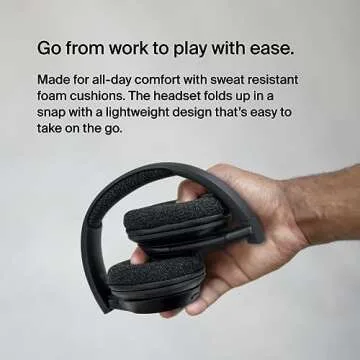 Belkin SoundForm Adapt Wireless Over-Ear Headset, Headphones for Work, Play, Gaming, & Travel w/Built-in Boom Microphone, 45H Battery Life - Compatible with iPhone, iPad, Galaxy, and More - Black