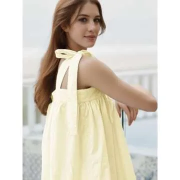 Sotimoon Womens Summer Cami Pajama Sets 2 Piece Sleeveless Top and Shorts Soft Lounge Set Yellow