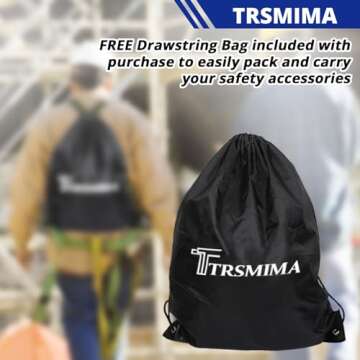 TRSMIMA Safety Harness Fall Protection - Roofing Full Body Construction Lanyard Kit Men Fall Arrest Work Tree Climbing Roofer D-ring OSHA